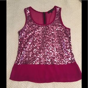 Living Doll Fuchsia Sequin Tank Size Small